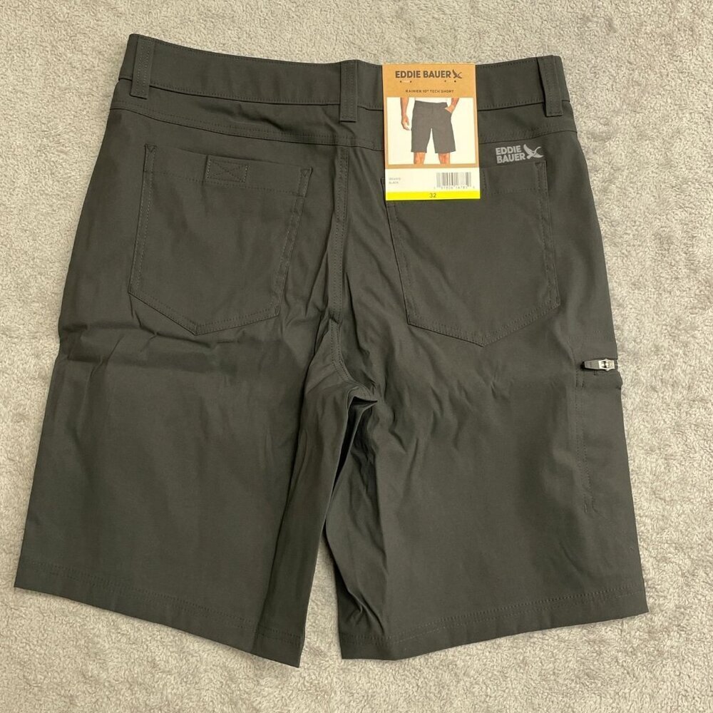 NEW Eddie Bauer Rainier 10” Tech Shorts Men’s 32 Cargo Outdoor Black - Picture 4 of 9